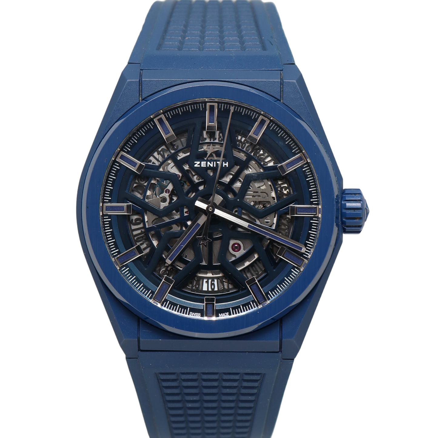 Zenith Defy Classic Ceramic Blue 41mm Blue Stick Dial Watch Reference#: 49.9003.670/51.R793 - Happy Jewelers Fine Jewelry Lifetime Warranty