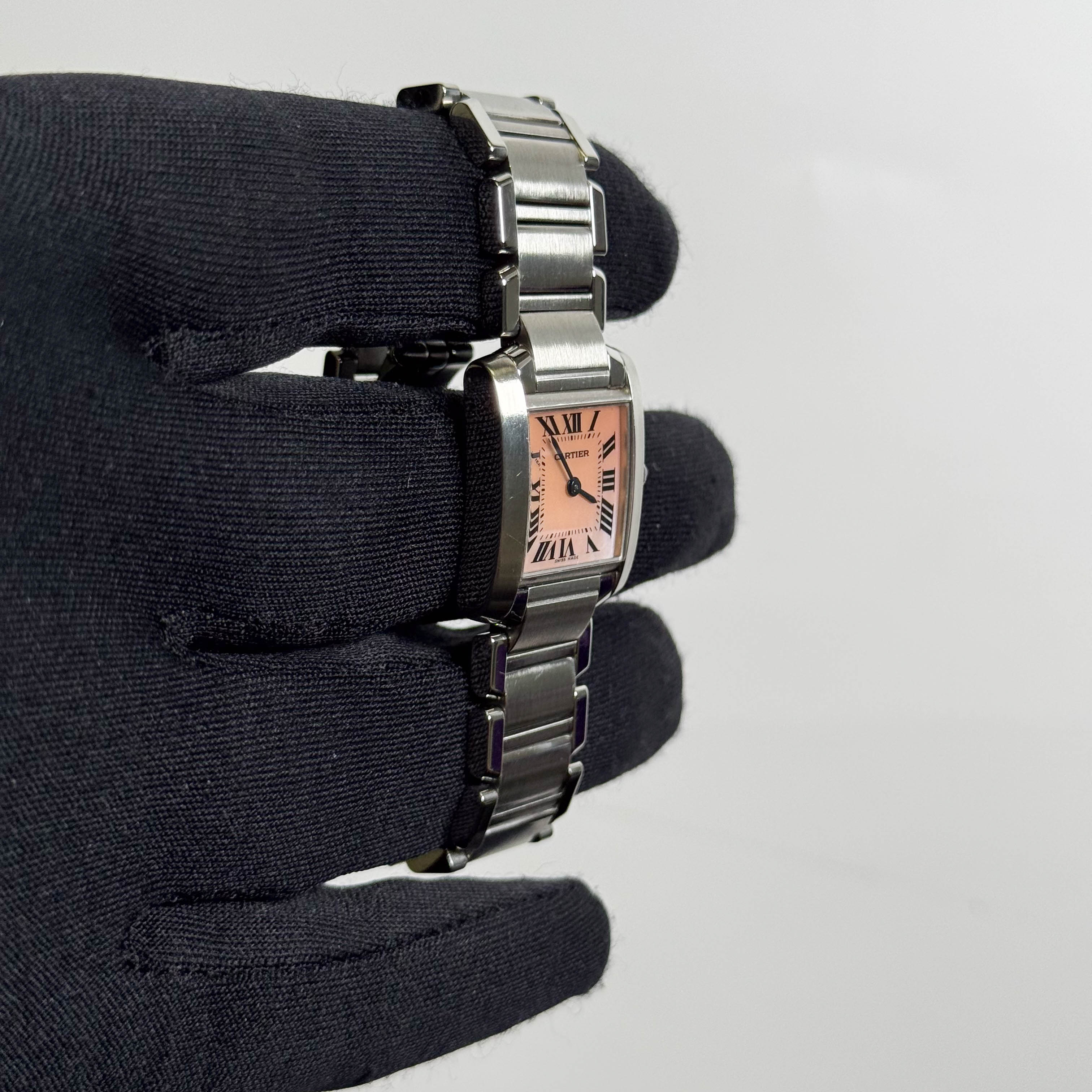 Cartier Tank Francaise Stainless Steel 20mm MOP Dial Watch Ref# W51028Q3 - Happy Jewelers Fine Jewelry Lifetime Warranty