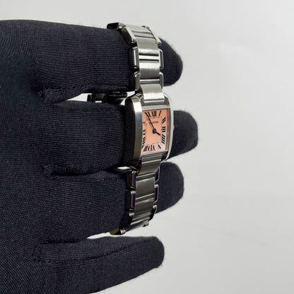 Cartier Tank Francaise Stainless Steel 20mm MOP Dial Watch Ref# W51028Q3 - Happy Jewelers Fine Jewelry Lifetime Warranty