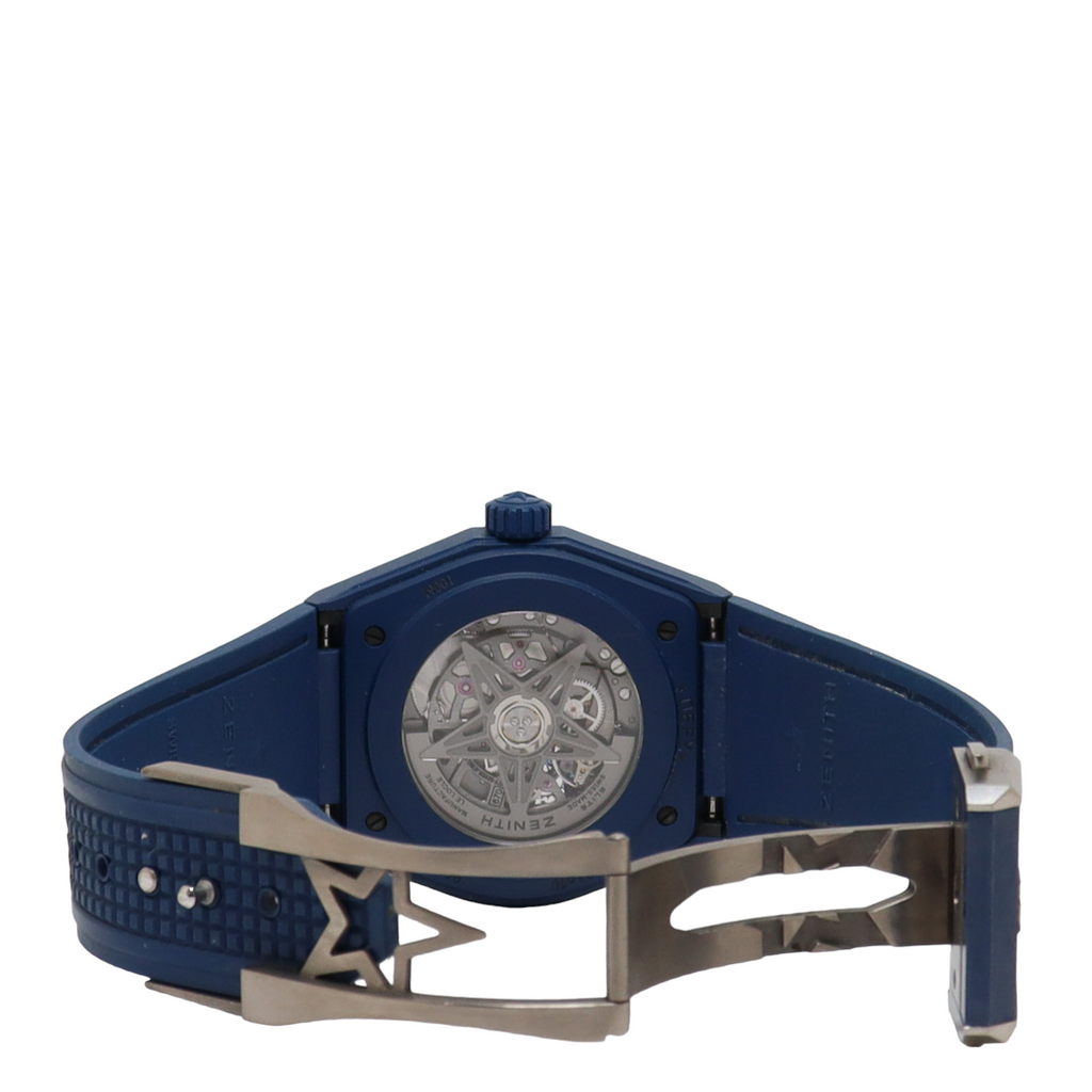 Zenith Defy Classic Ceramic Blue 41mm Blue Stick Dial Watch Reference#: 49.9003.670/51.R793 - Happy Jewelers Fine Jewelry Lifetime Warranty