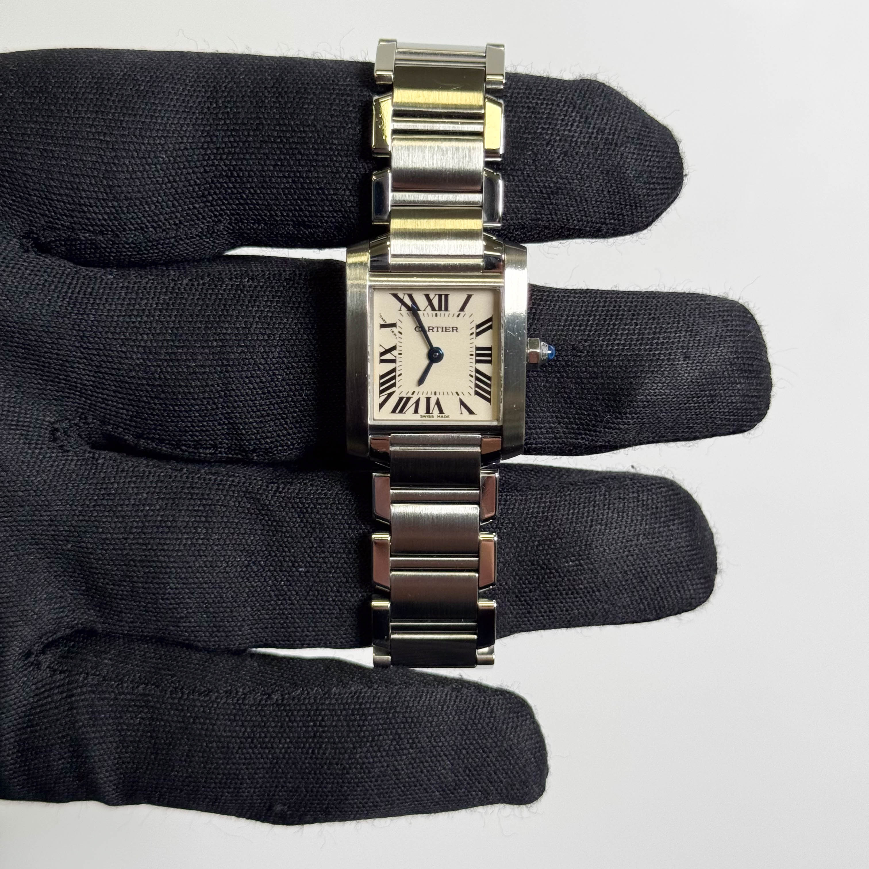 Cartier Tank Stainless Steel 20mm Ivory Dial Watch Ref# W51008Q3 - Happy Jewelers Fine Jewelry Lifetime Warranty