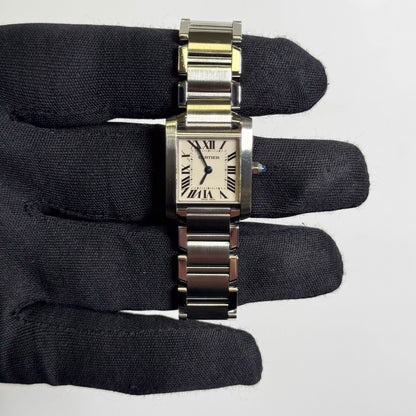 Cartier Tank Stainless Steel 20mm Ivory Dial Watch Ref# W51008Q3 - Happy Jewelers Fine Jewelry Lifetime Warranty