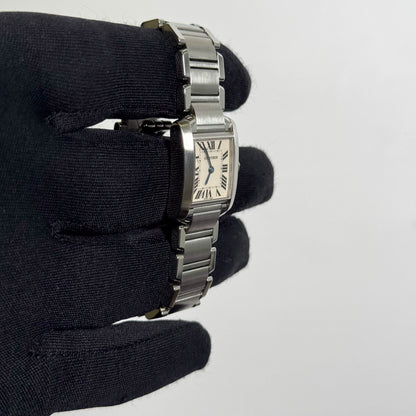 Cartier Tank Stainless Steel 20mm Ivory Dial Watch Ref# W51008Q3 - Happy Jewelers Fine Jewelry Lifetime Warranty
