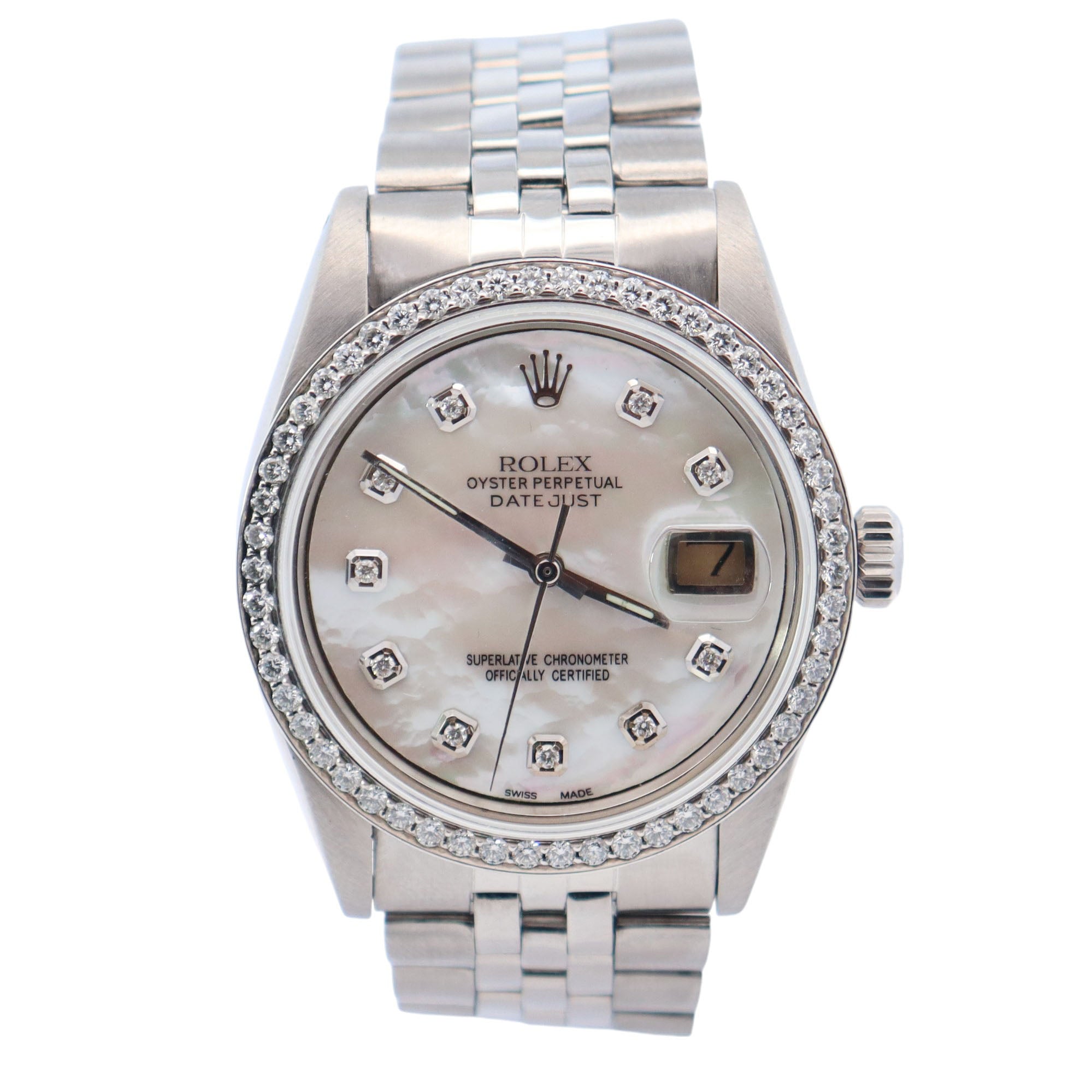 Rolex Datejust 36mm MOP Dial Watch Ref# 16014 - Happy Jewelers Fine Jewelry Lifetime Warranty