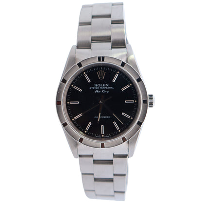 Rolex Air-King 34mm Black Stick Dial Watch Ref# 14010 - Happy Jewelers Fine Jewelry Lifetime Warranty