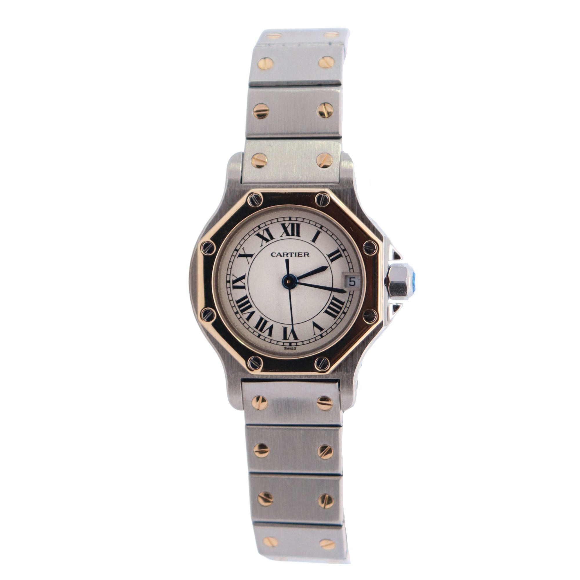 Cartier Santos 26mm Ivory Dial Watch Ref# 187903 - Happy Jewelers Fine Jewelry Lifetime Warranty