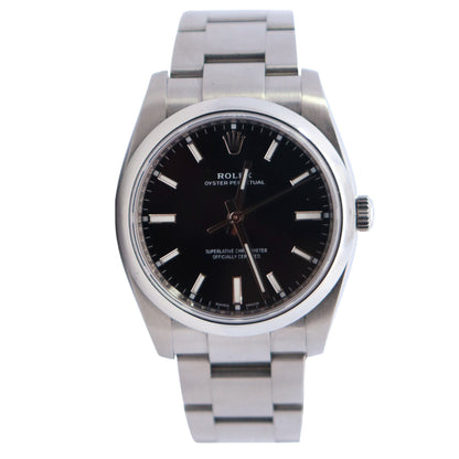 Rolex Oyster Perpetual 34mm Black Dial Watch Ref# 114200 - Happy Jewelers Fine Jewelry Lifetime Warranty