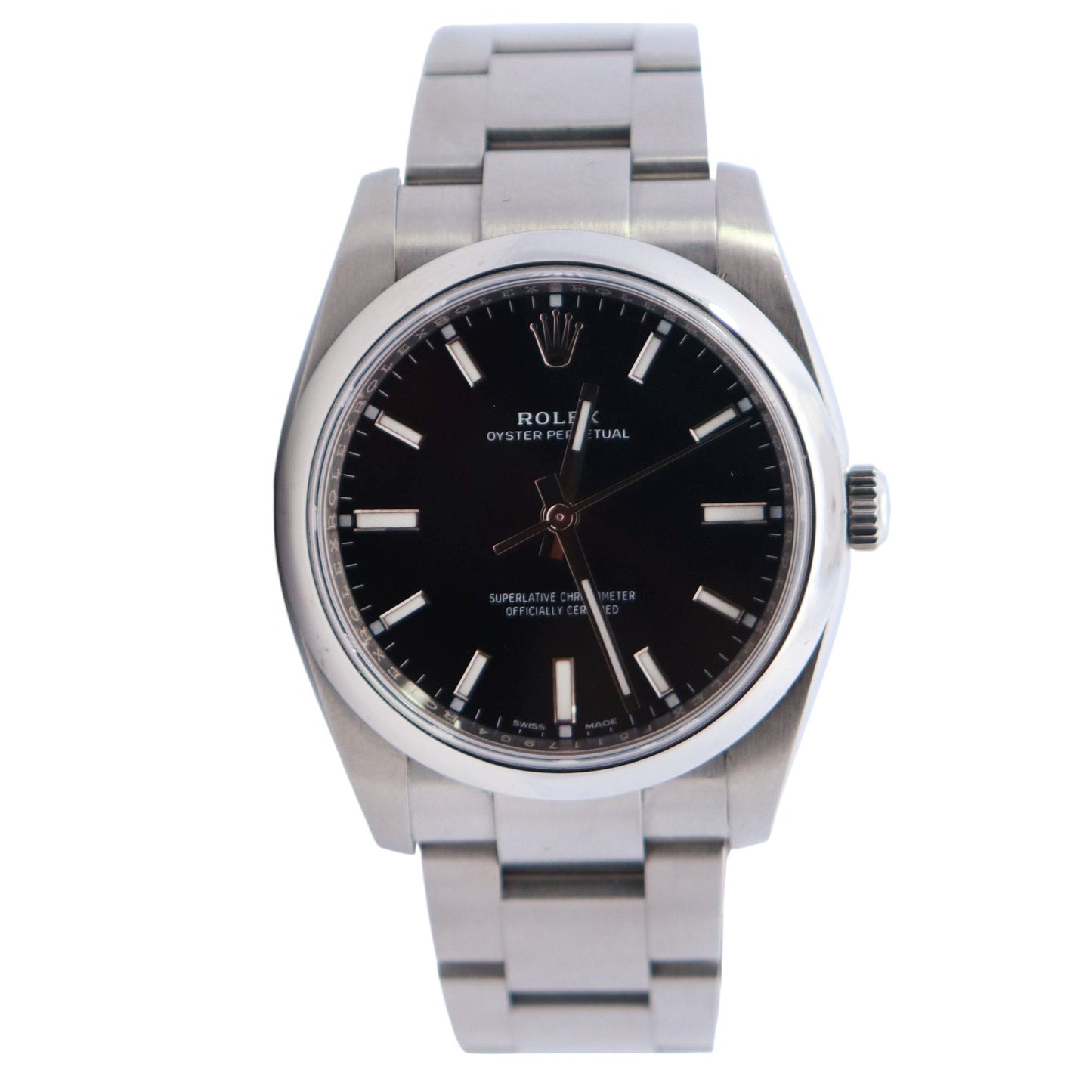 Rolex Oyster Perpetual 34mm Black Dial Watch Ref# 114200