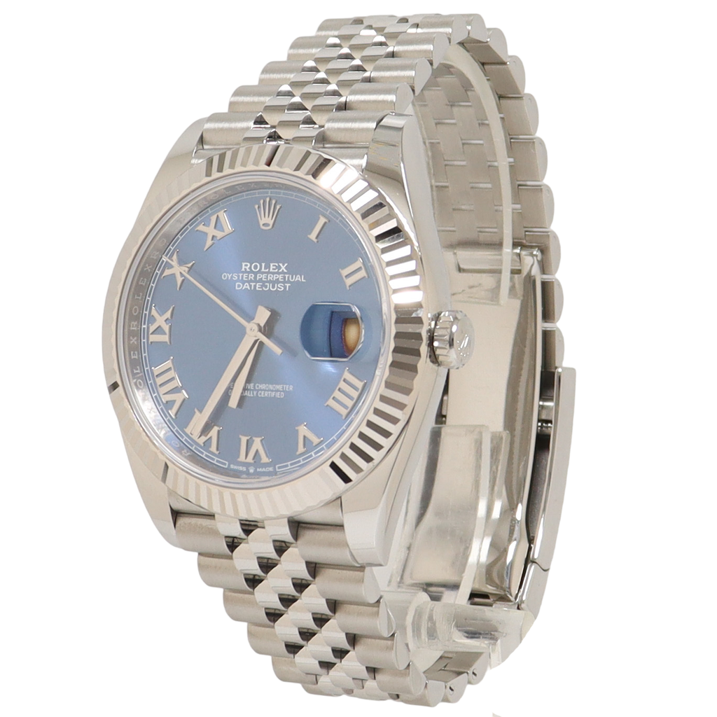 Rolex Datejust Stainless Steel 41mm Blue Roman Dial Watch Reference#: 126334 - Happy Jewelers Fine Jewelry Lifetime Warranty