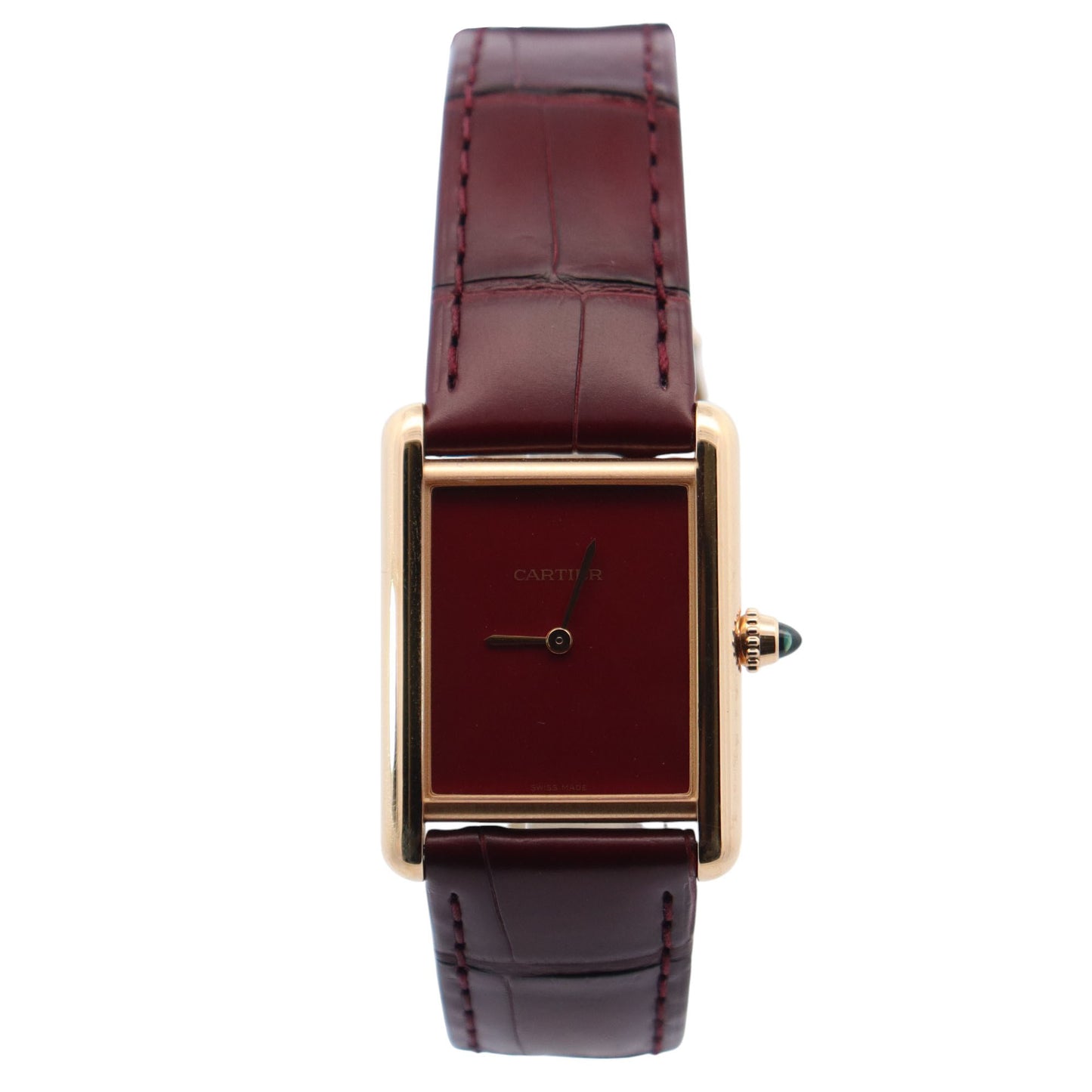 Cartier Tank 25mm Red Dial Watch Ref# WGTA0190