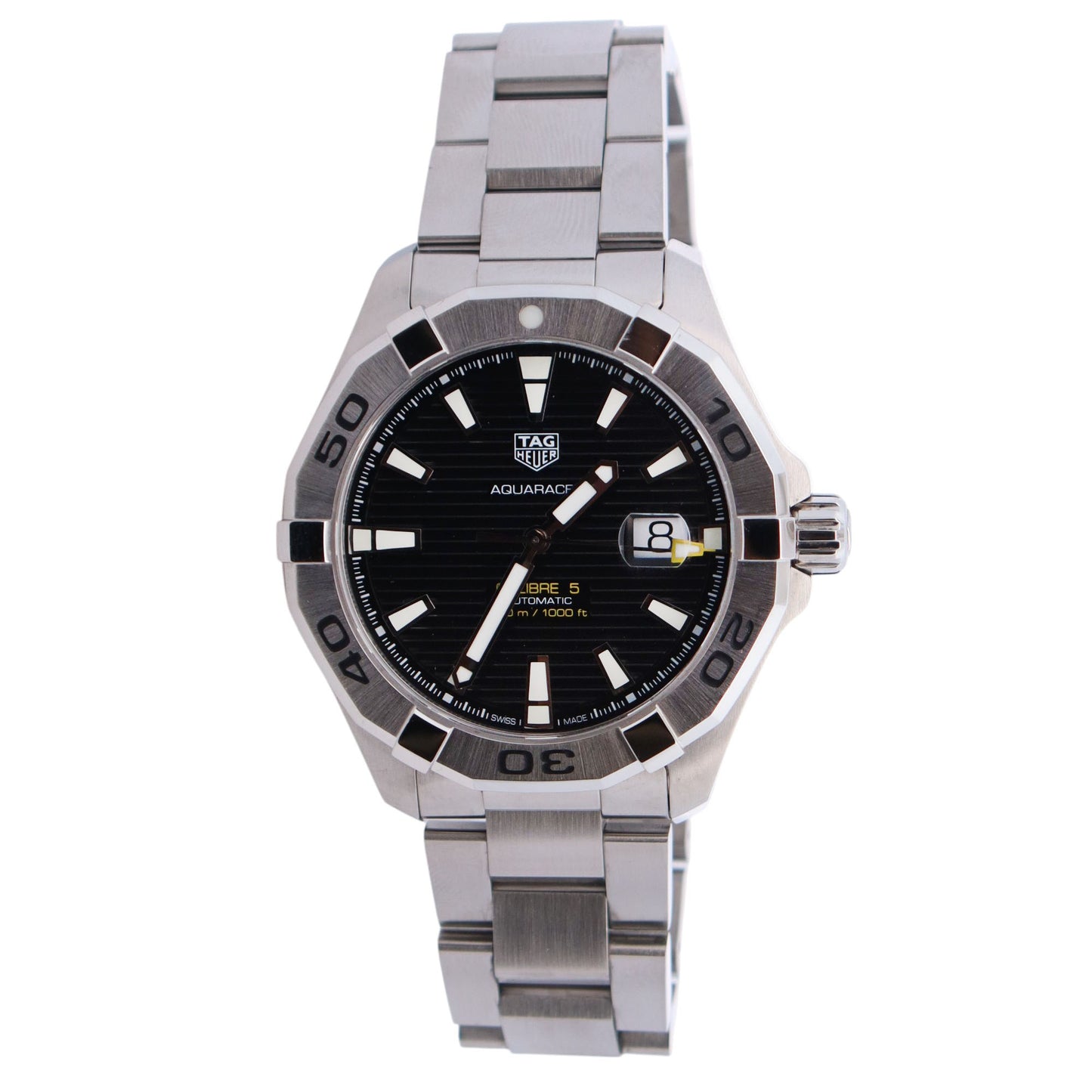 Tag Heuer Aquaracer 43mm Black Dial Watch Ref# WBP208B-0