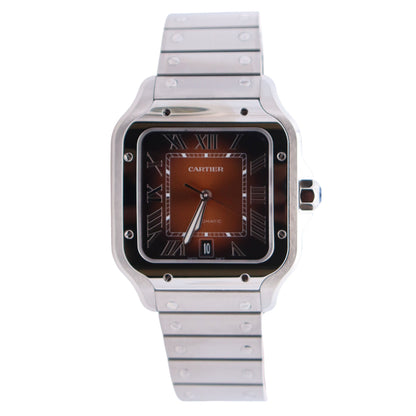 Cartier Santos 39.8mm Brown Dial Watch Ref# WSSA0064 - Happy Jewelers Fine Jewelry Lifetime Warranty