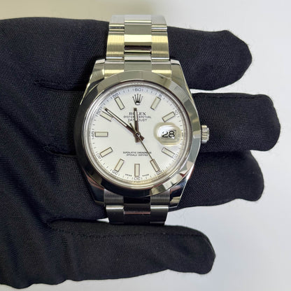 Rolex Datejust 41mm White Dial Watch Ref# 116300 - Happy Jewelers Fine Jewelry Lifetime Warranty