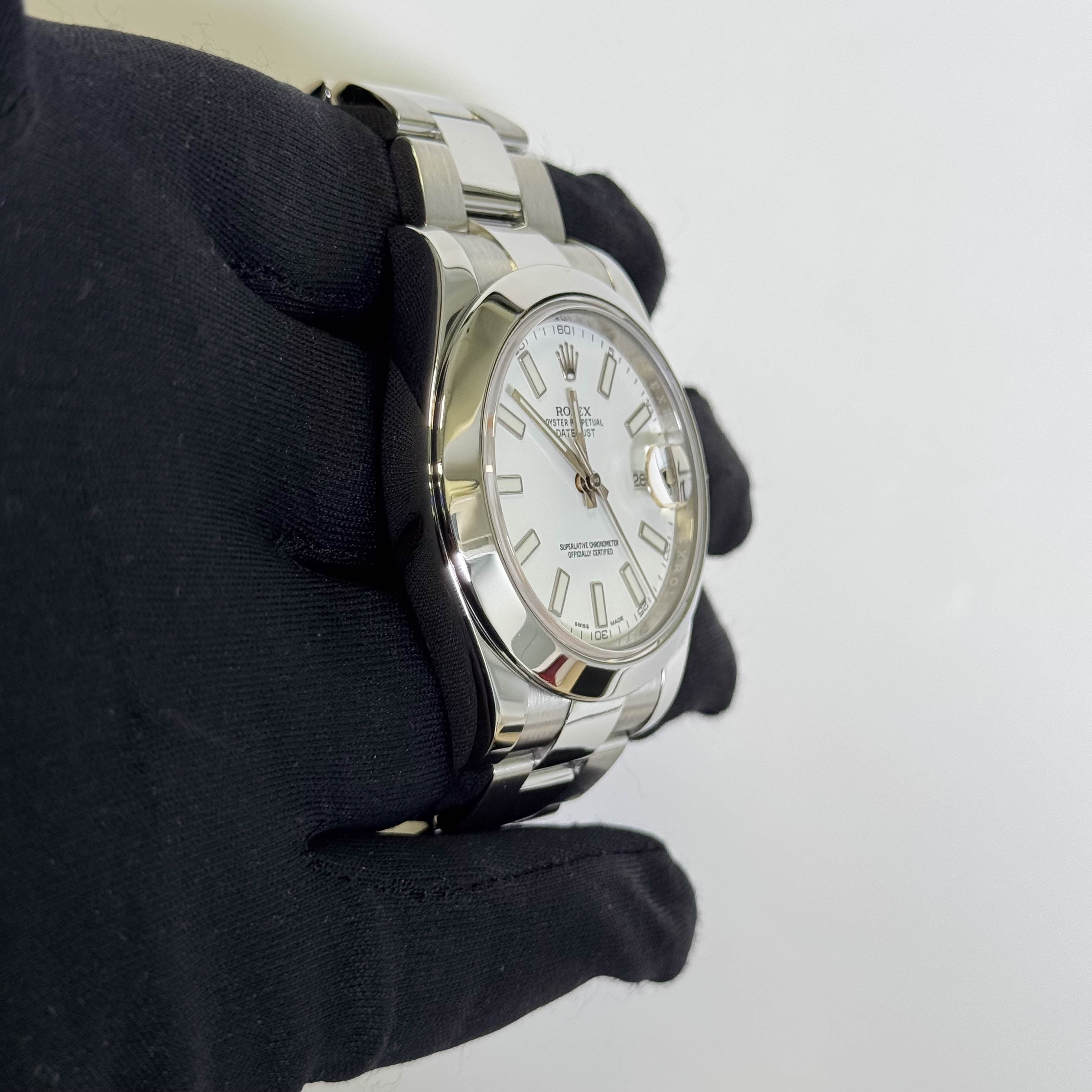 Rolex Datejust 41mm White Dial Watch Ref# 116300 - Happy Jewelers Fine Jewelry Lifetime Warranty