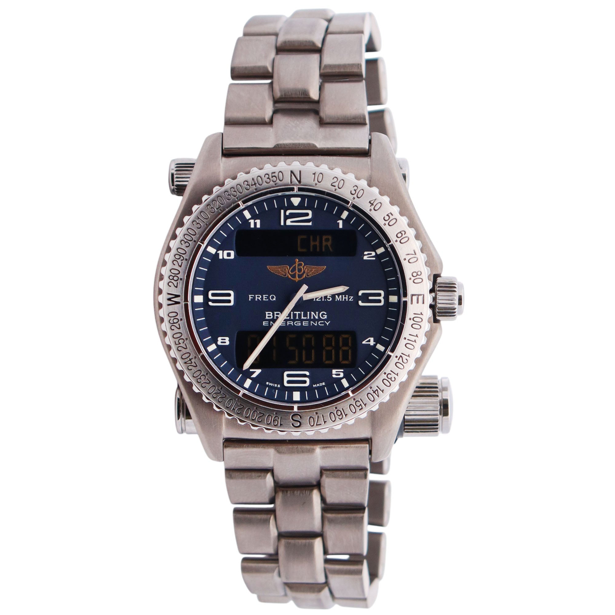 Breitling Emergency 43mm Blue Dial Watch Ref# E56321 – Happy Jewelers