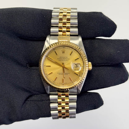 Rolex Datejust 36mm Champagne Dial Watch Ref# 16233 - Happy Jewelers Fine Jewelry Lifetime Warranty