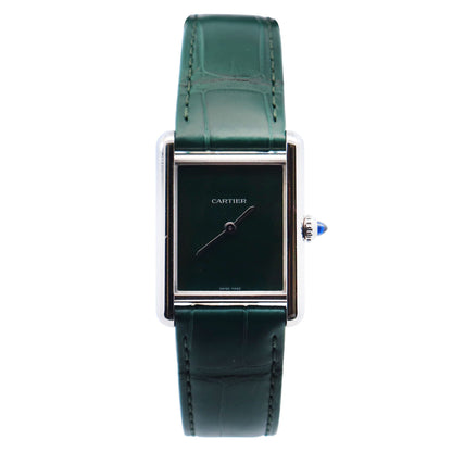 Cartier Tank 25mm Green Dial Watch Ref# WSTA0056 - Happy Jewelers Fine Jewelry Lifetime Warranty