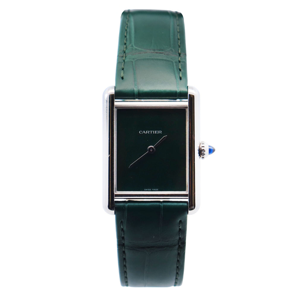 Cartier Tank 25mm Green Dial Watch Ref# WSTA0056