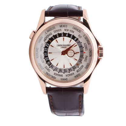 Patek Philippe World Time 39mm White Dial Watch Ref# 5130 - Happy Jewelers Fine Jewelry Lifetime Warranty