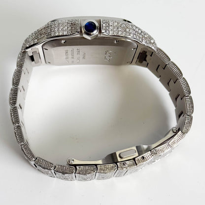 Cartier Santos Iced Out 40mm Iced Out Dial Watch Ref# WSSA0018 - Happy Jewelers Fine Jewelry Lifetime Warranty