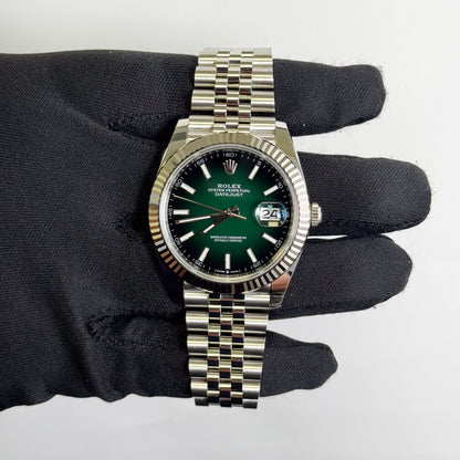 Rolex Datejust 41mm Green Ombre Dial Watch Ref# 126334