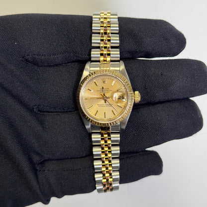 Rolex Datejust 26mm Champagne Dial Watch Ref# 69173
