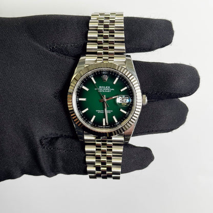 Rolex Datejust 41mm Green Ombre Dial Watch Ref# 126334