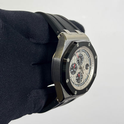 Audemars Piguet Royal Oak Offshore "Panda" 44mm Silver Chronograph Dial Watch# 26400SO.OO.A002CA.01 - Happy Jewelers Fine Jewelry Lifetime Warranty