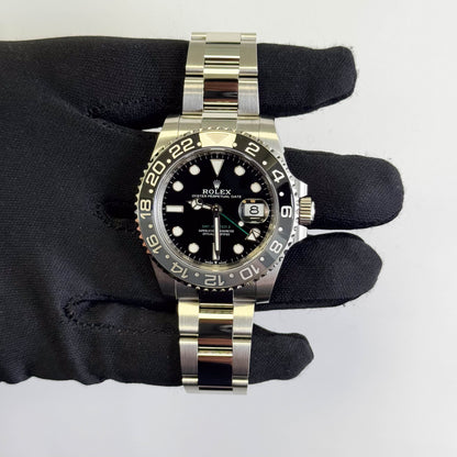 Rolex GMT-Master II 40mm Black Dial Watch Ref# 126710GRNR