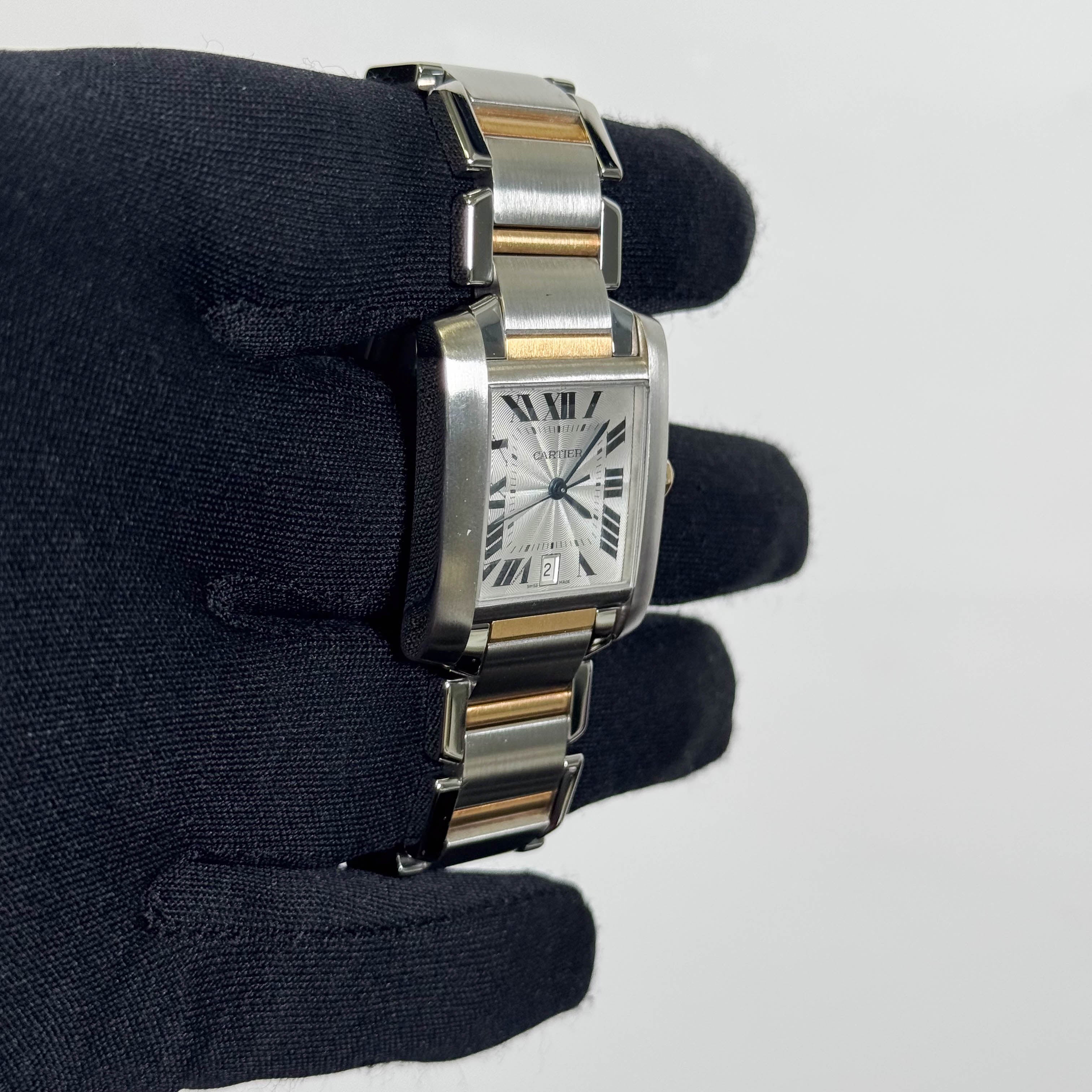 Cartier Tank Francaise  Stainless Steel 32mm White Dial Watch Ref# W51005Q4 - Happy Jewelers Fine Jewelry Lifetime Warranty