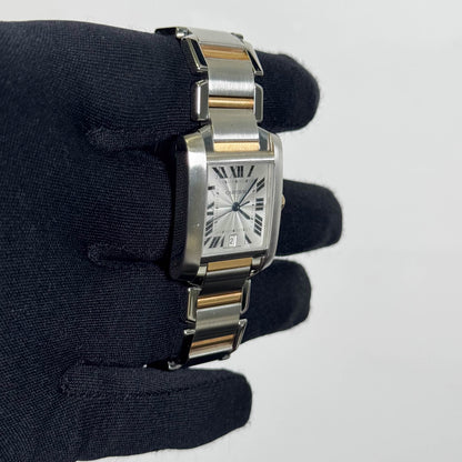 Cartier Tank Francaise  Stainless Steel 32mm White Dial Watch Ref# W51005Q4 - Happy Jewelers Fine Jewelry Lifetime Warranty