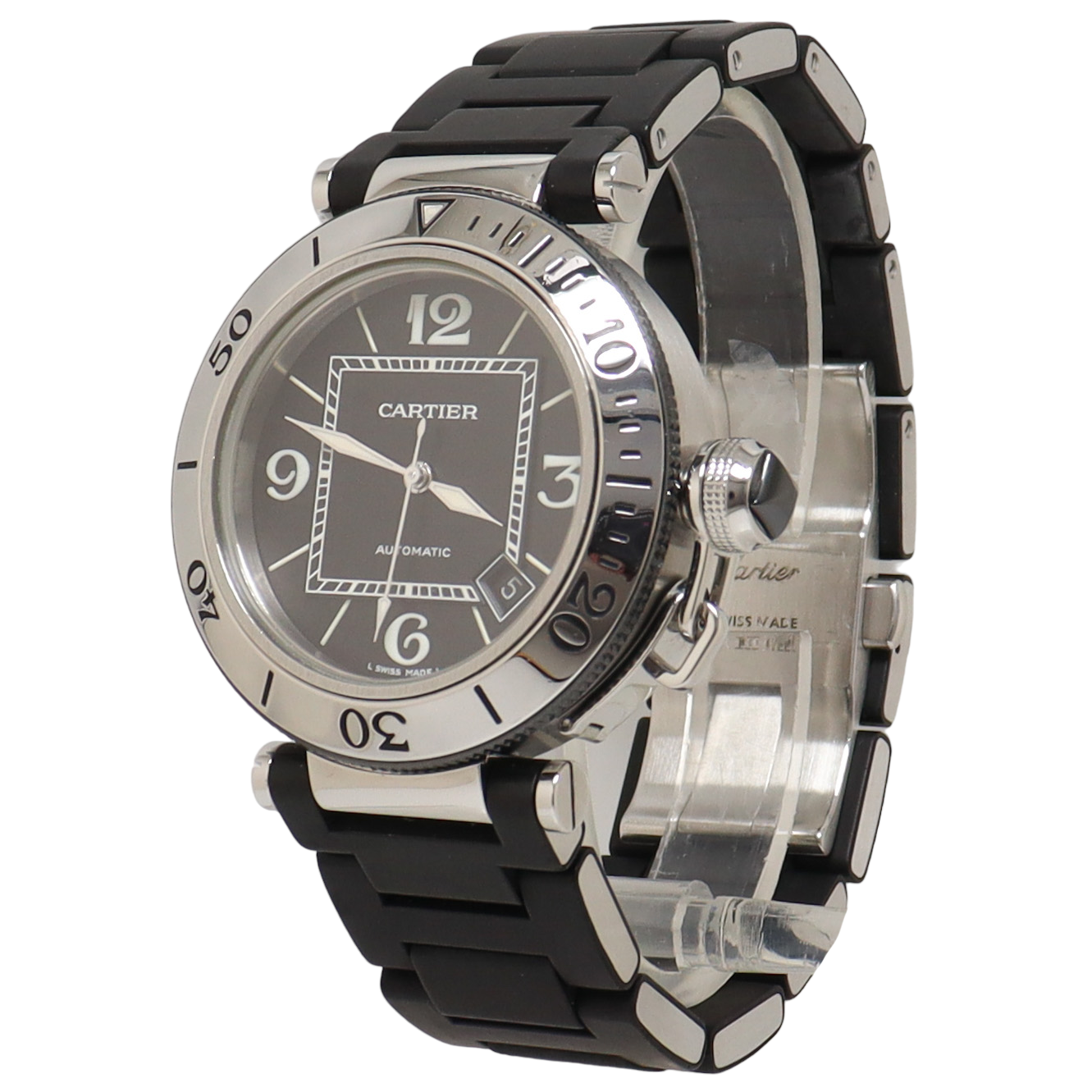 Load image into Gallery viewer, Cartier Pasha Seatimer Stainless Steel 40mm Black Index &amp;amp; Roman Dial Watch Reference#: W31077U2 - Happy Jewelers Fine Jewelry Lifetime Warranty
