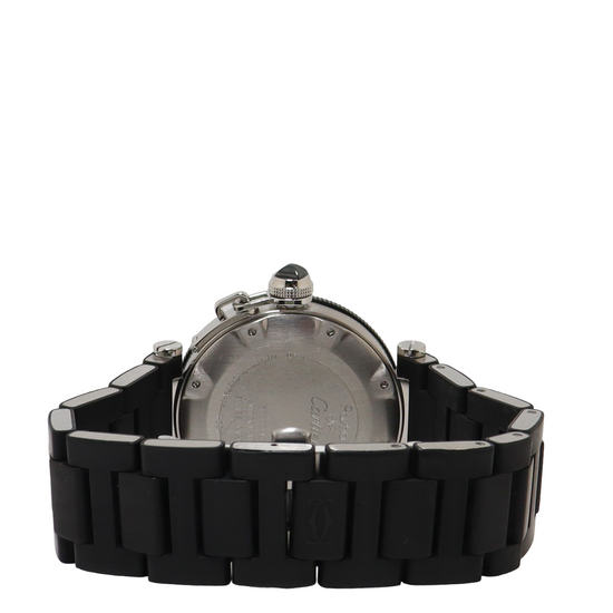 Cartier Pasha Seatimer Stainless Steel 40mm Black Index & Roman Dial Watch Reference#: W31077U2 - Happy Jewelers Fine Jewelry Lifetime Warranty