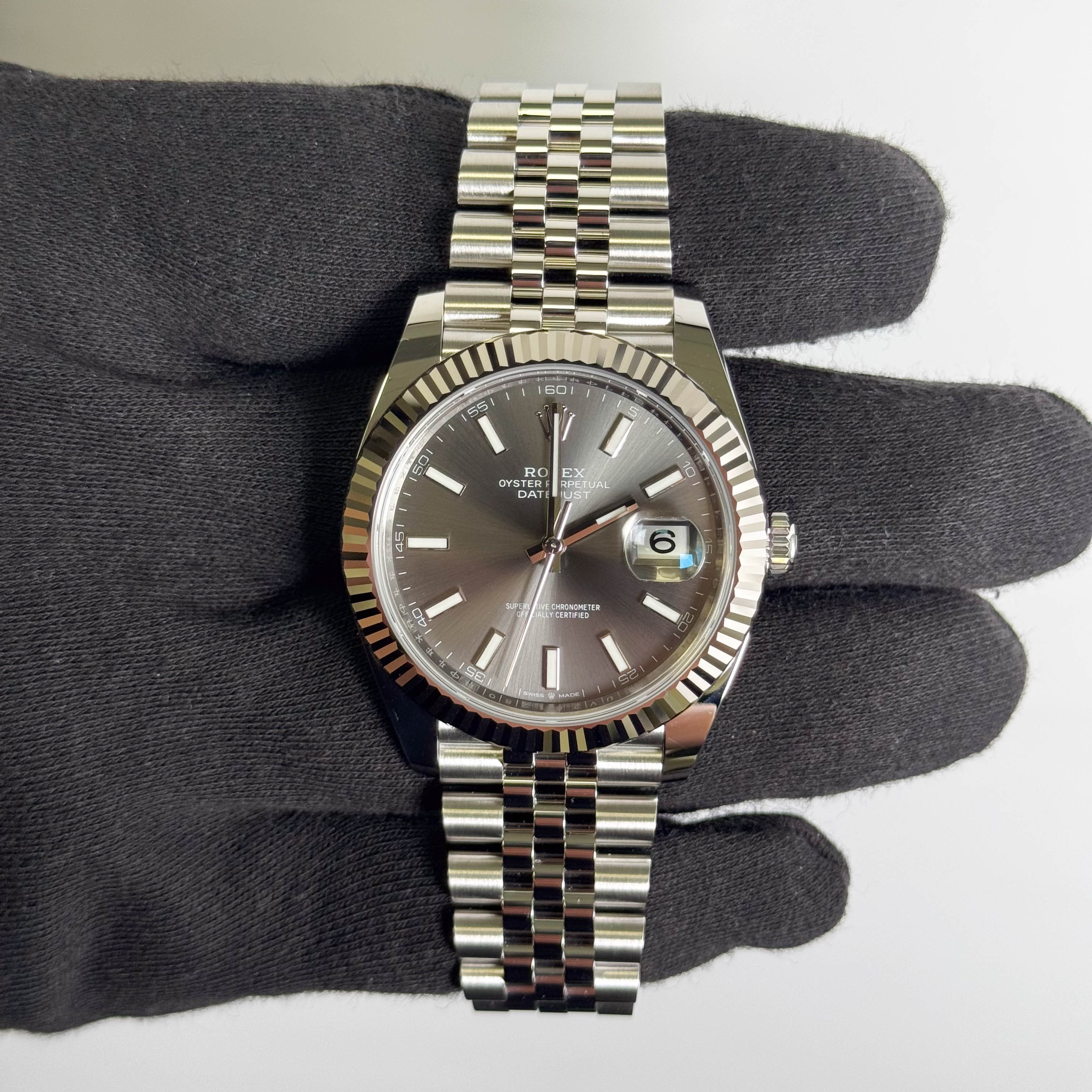Rolex Datejust 41mm Rhodium Dial Watch Ref# 126334