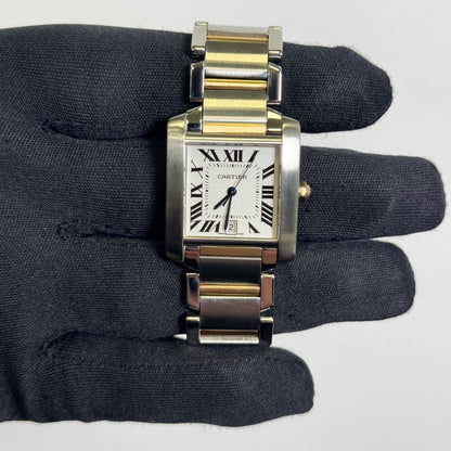 Cartier Tank Francaise  Stainless Steel 32mm White Dial Watch Ref# W51005Q4 - Happy Jewelers Fine Jewelry Lifetime Warranty