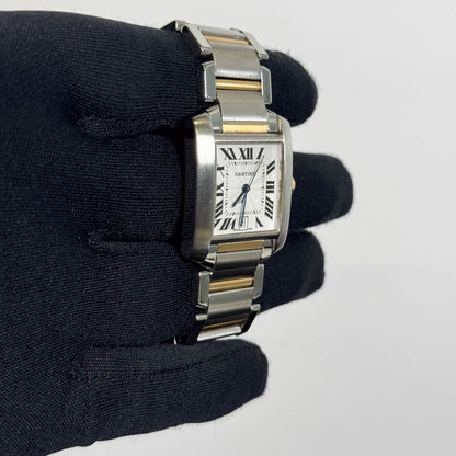 Cartier Tank Francaise  Stainless Steel 32mm White Dial Watch Ref# W51005Q4 - Happy Jewelers Fine Jewelry Lifetime Warranty