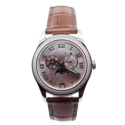 Patek Philippe Annual Calendar 37mm MOP Dial Watch Ref# 4936G-001 - Happy Jewelers Fine Jewelry Lifetime Warranty