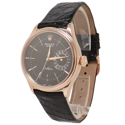 Rolex Cellini Date Rose Gold 39mm Black Stick Dial Watch Reference#: 50515 - Happy Jewelers Fine Jewelry Lifetime Warranty