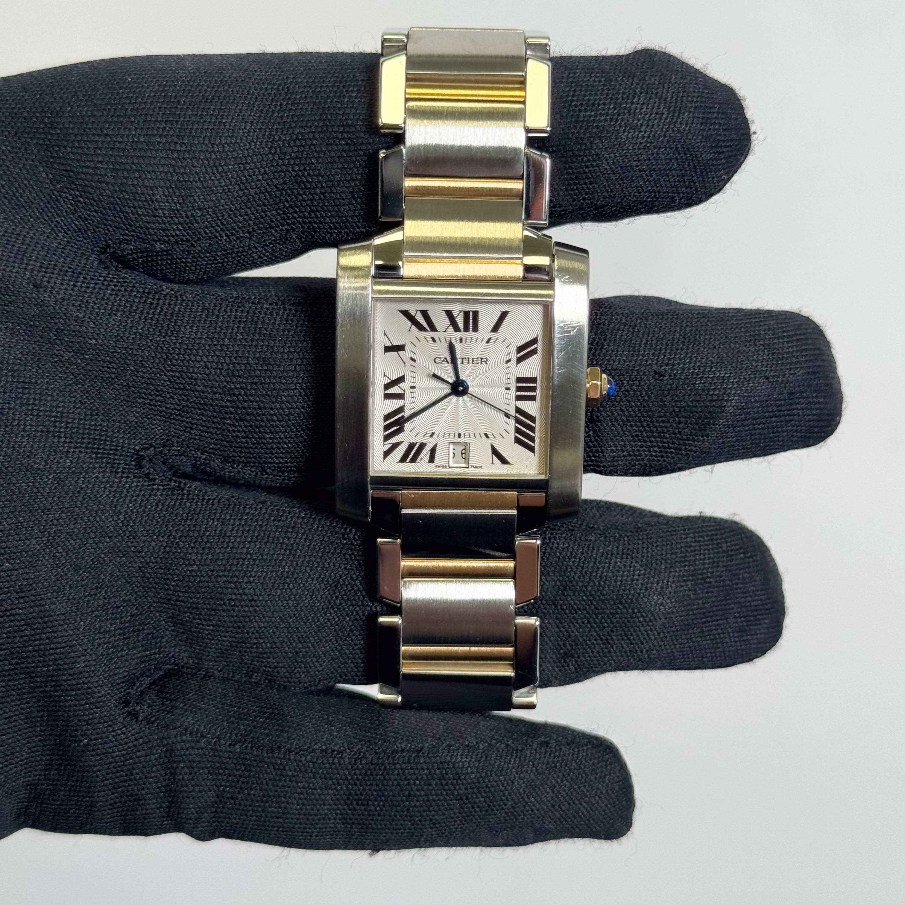 Cartier Tank Francaise Stainless Steel 32mm White Dial Watch Ref# W51005Q4 - Happy Jewelers Fine Jewelry Lifetime Warranty