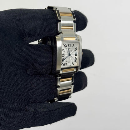 Cartier Tank Francaise Stainless Steel 32mm White Dial Watch Ref# W51005Q4 - Happy Jewelers Fine Jewelry Lifetime Warranty