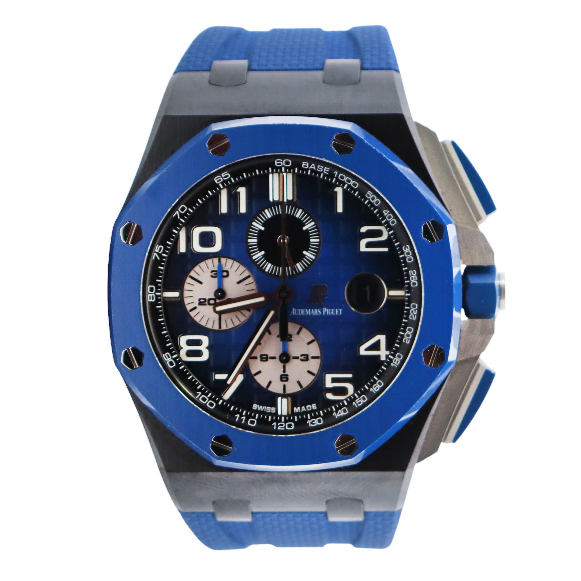 Audemars Piguet Royal Oak 44mm Blue Dial Watch Ref# 26405CE.OO.A030CA.01.A - Happy Jewelers Fine Jewelry Lifetime Warranty