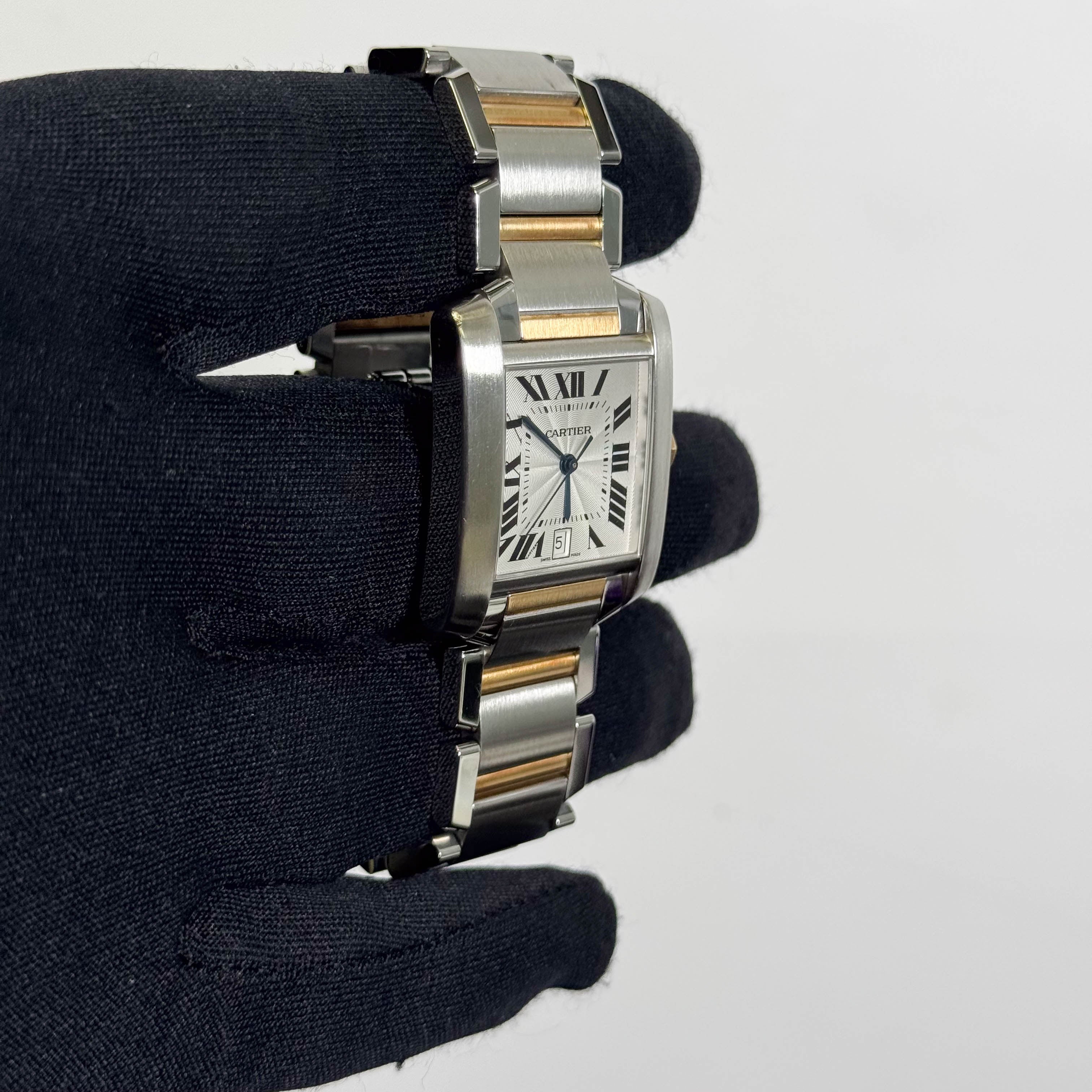 Cartier Tank Francaise Stainless Steel 32mm White Dial Watch Ref# W51005Q4 - Happy Jewelers Fine Jewelry Lifetime Warranty