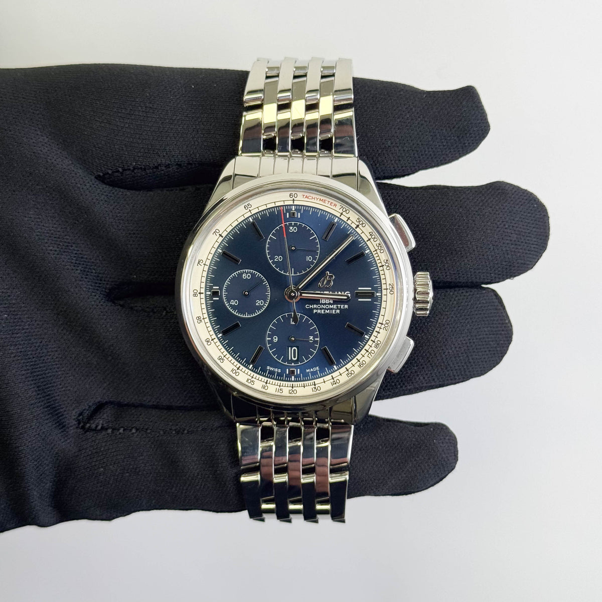 Breitling Premier 42mm Blue Chronograph Dial Watch Reference# A13315351C1A1