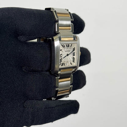 Cartier Tank Francaise  Stainless Steel 32mm White Dial Watch Ref# W51005Q4 - Happy Jewelers Fine Jewelry Lifetime Warranty