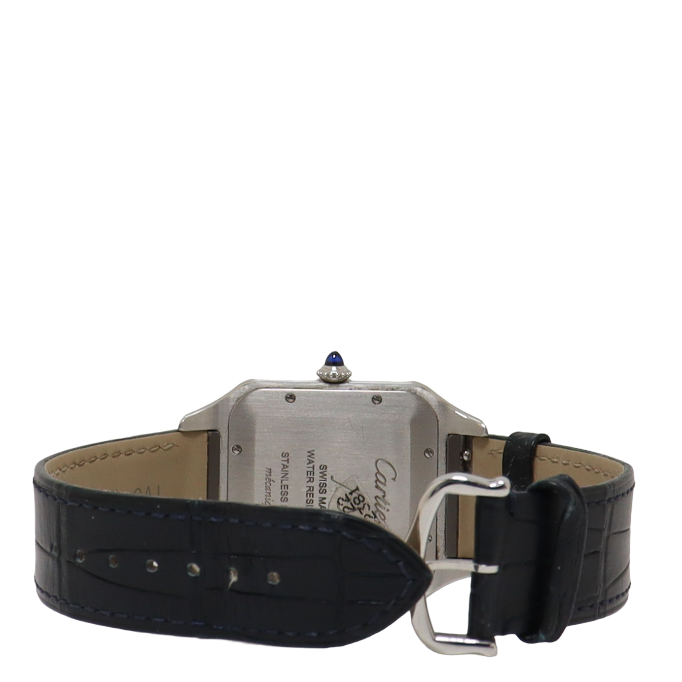 Cartier Santos Dumont Stainless Steel 46.6x33.9mm Silver Roman Dial Watch Reference#: WSSA0032 - Happy Jewelers Fine Jewelry Lifetime Warranty