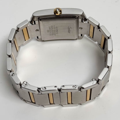 Cartier Tank Francaise  Stainless Steel 32mm White Dial Watch Ref# W51005Q4 - Happy Jewelers Fine Jewelry Lifetime Warranty