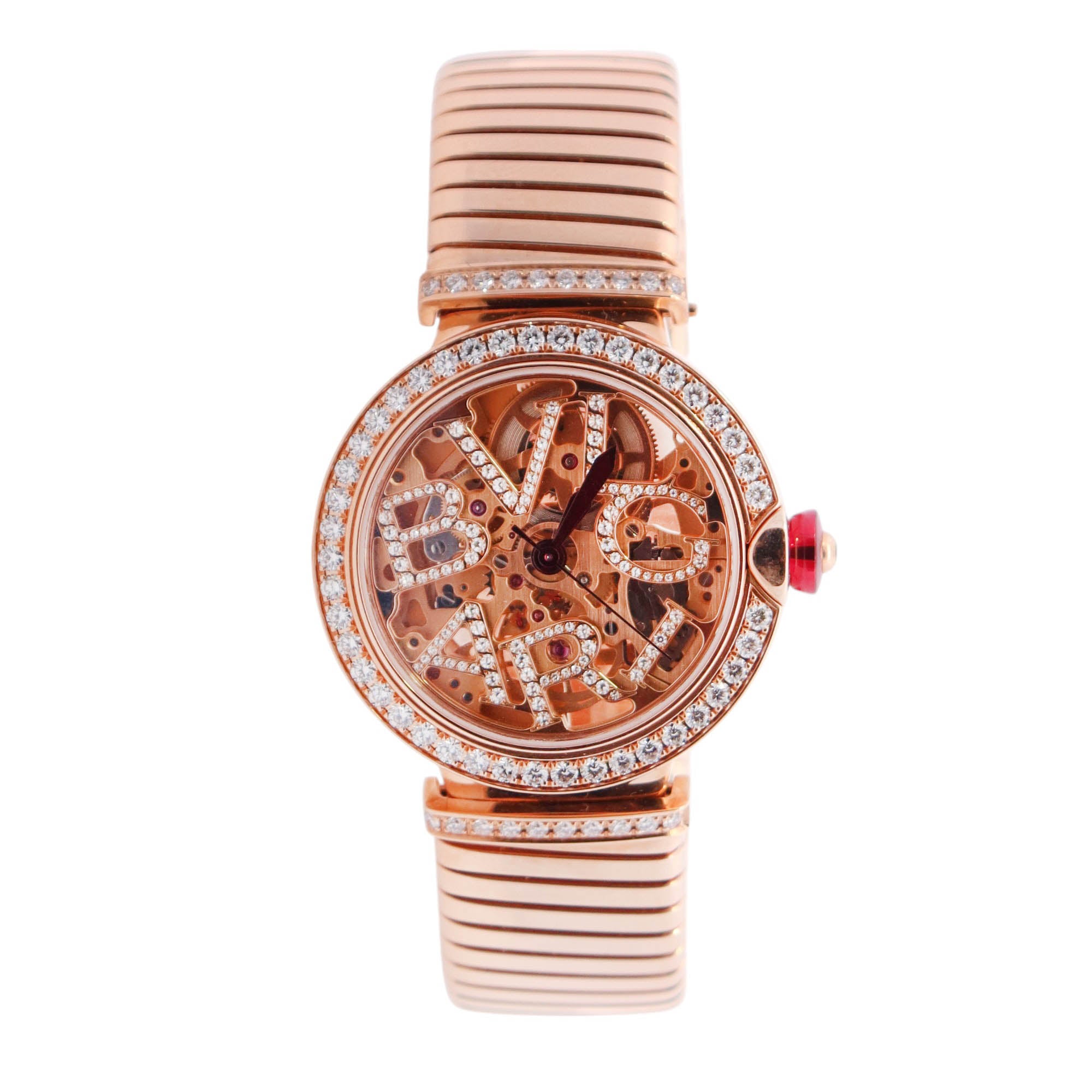 Bvlgari Lvcea 33mm Openwork Dial Watch Ref# 103134 - Happy Jewelers Fine Jewelry Lifetime Warranty