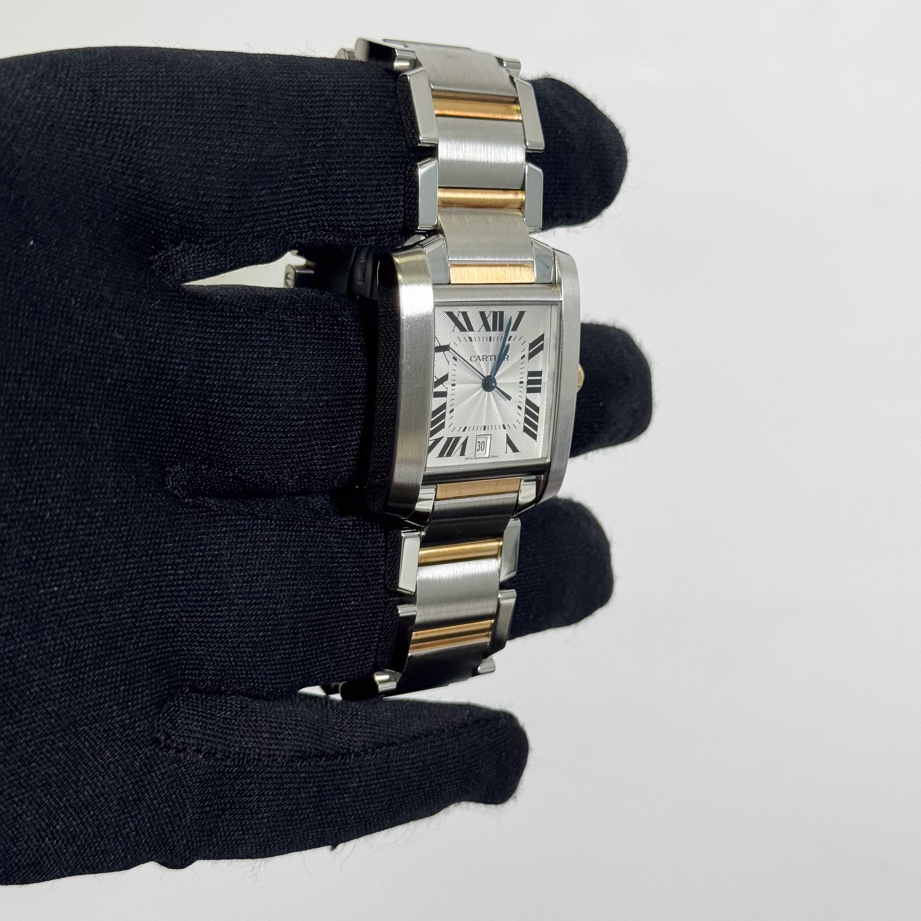 Cartier Tank Francaise  Stainless Steel 32mm White Dial Watch Ref# W51005Q4 - Happy Jewelers Fine Jewelry Lifetime Warranty