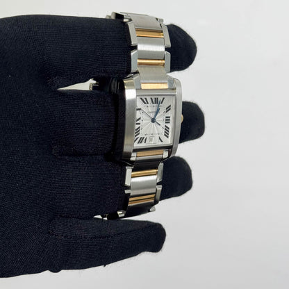 Cartier Tank Francaise  Stainless Steel 32mm White Dial Watch Ref# W51005Q4 - Happy Jewelers Fine Jewelry Lifetime Warranty