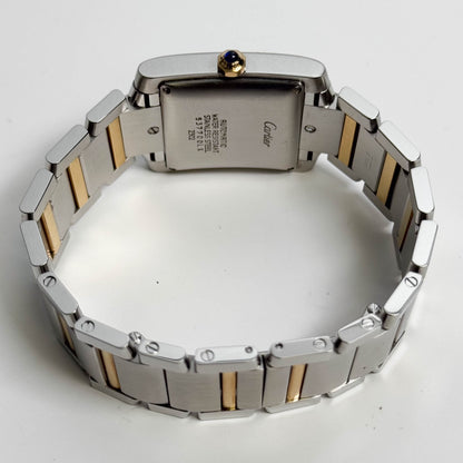 Cartier Tank Francaise  Stainless Steel 32mm White Dial Watch Ref# W51005Q4 - Happy Jewelers Fine Jewelry Lifetime Warranty